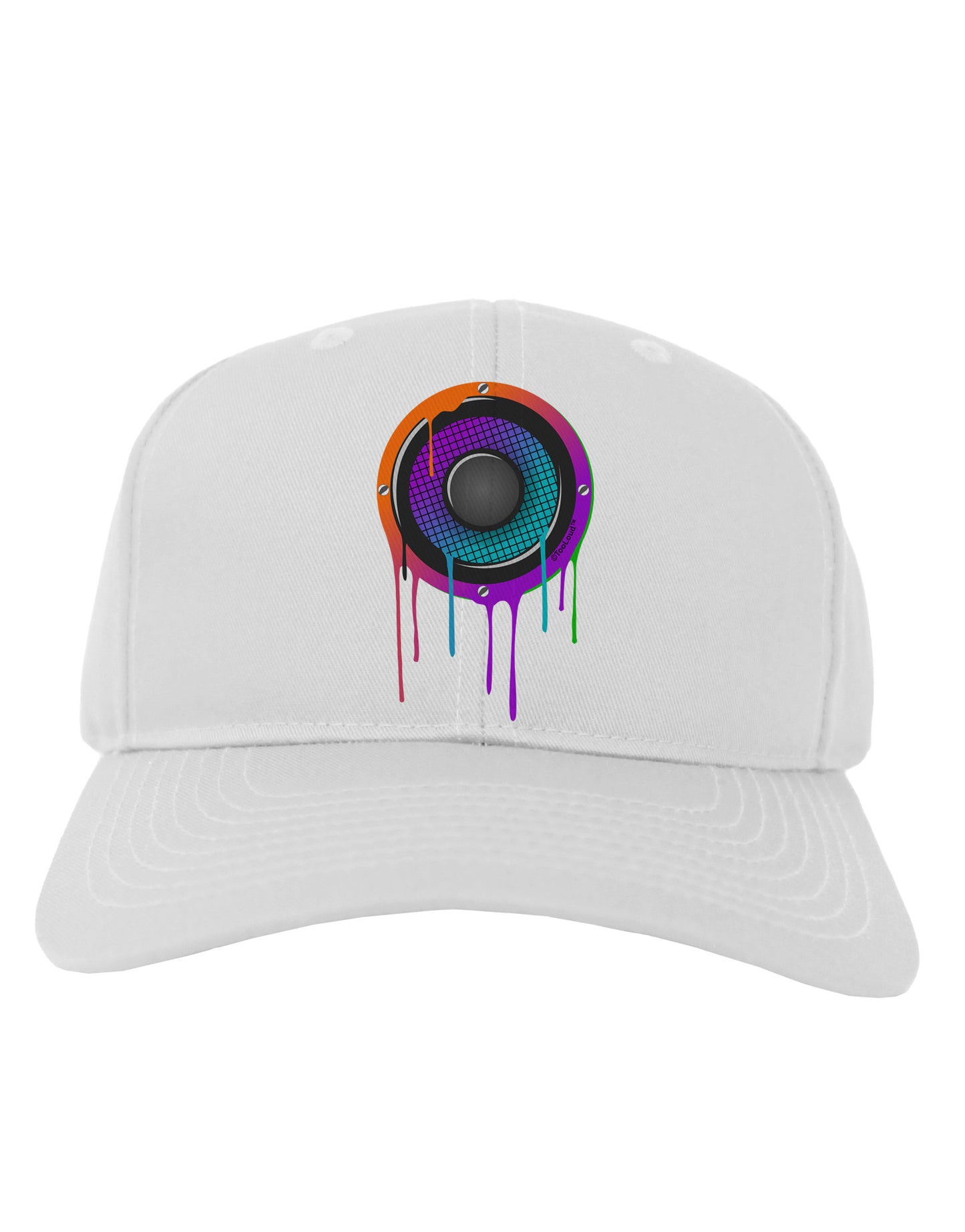 Paint Drips Speaker Adult Baseball Cap Hat-Baseball Cap-TooLoud-White-One Size-Davson Sales