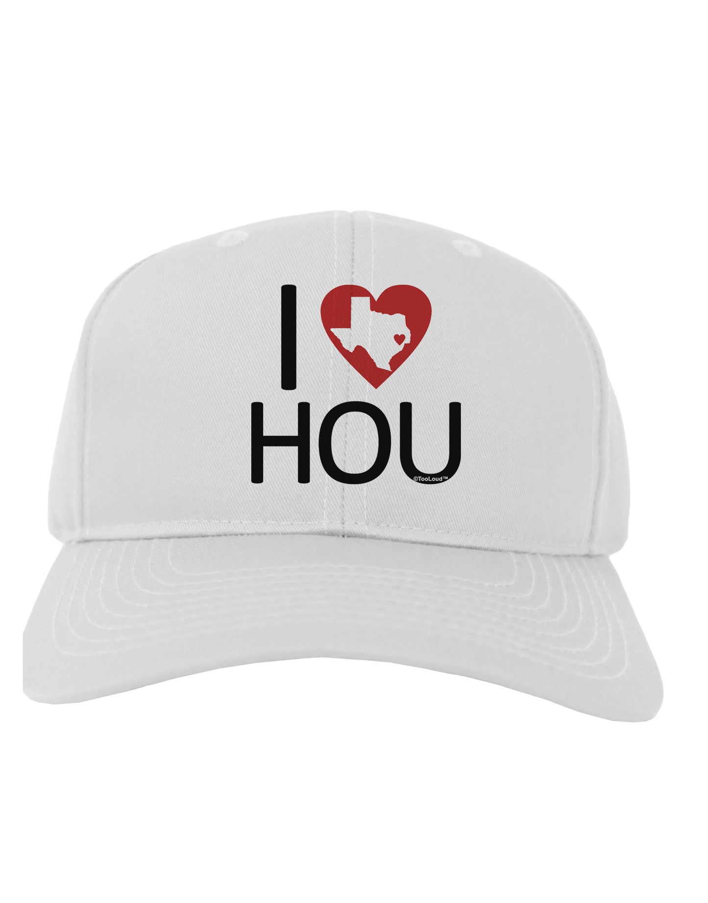 I Heart Houston Adult Baseball Cap Hat-Baseball Cap-TooLoud-White-One Size-Davson Sales