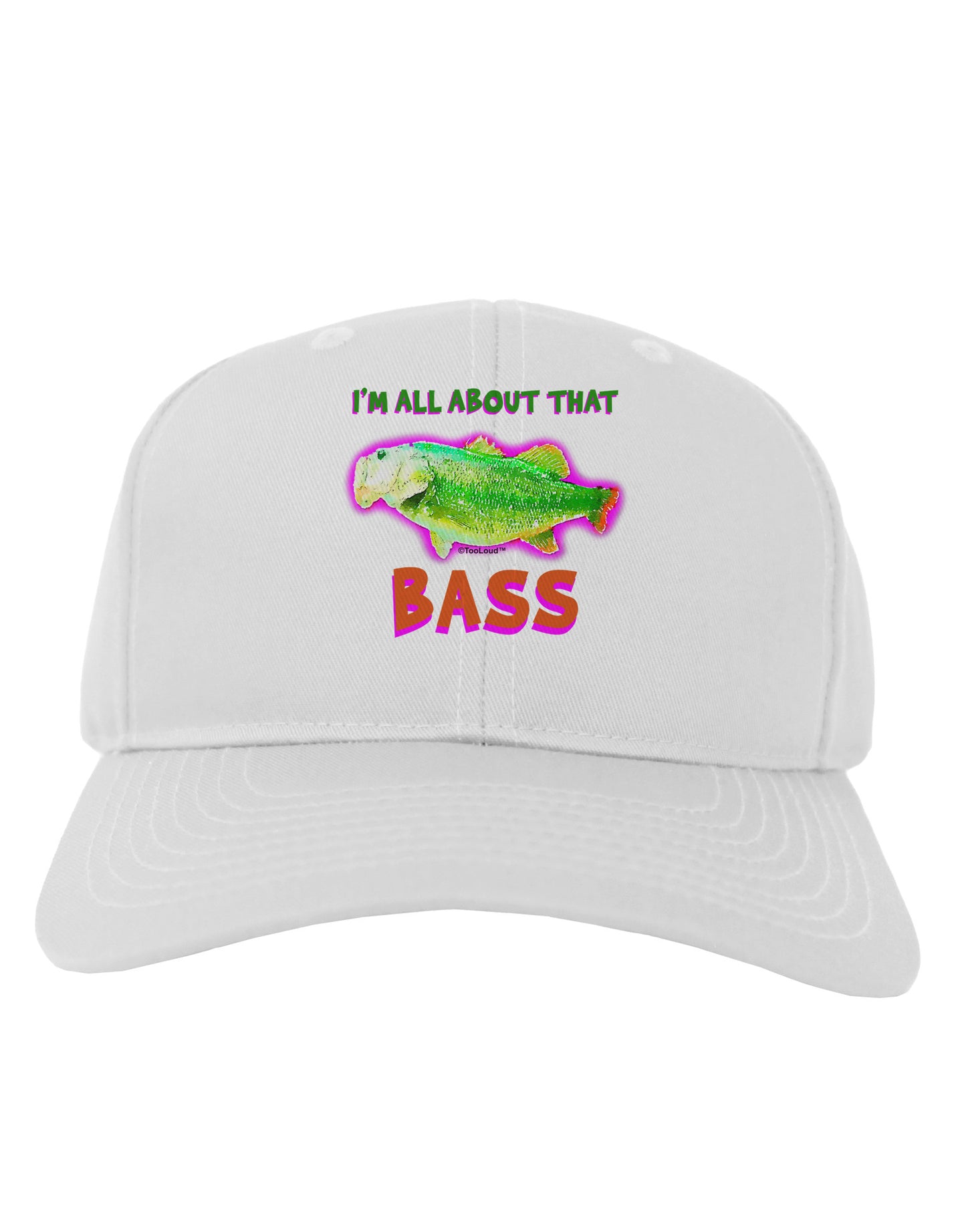 All About That Bass Fish Watercolor Adult Baseball Cap Hat-Baseball Cap-TooLoud-White-One Size-Davson Sales