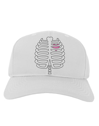 Skeleton Ribcage with Pink Heart Halloween Adult Baseball Cap Hat-Baseball Cap-TooLoud-White-One Size-Davson Sales