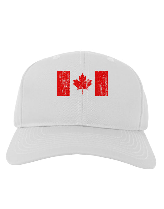 Distressed Canadian Flag Maple Leaf Adult Baseball Cap Hat-Baseball Cap-TooLoud-White-One Size-Davson Sales