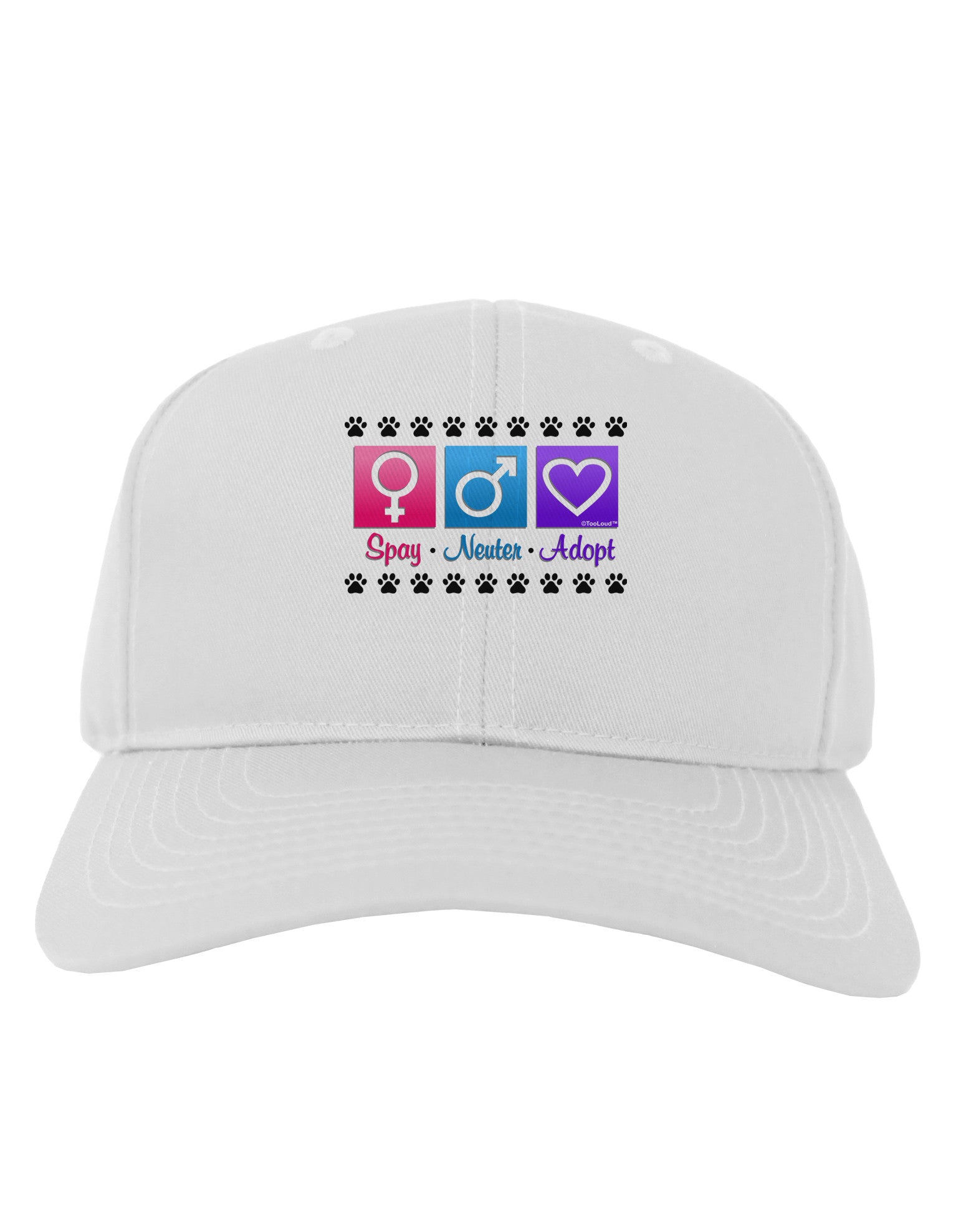 Spay Neuter Adopt Adult Baseball Cap Hat-Baseball Cap-TooLoud-White-One Size-Davson Sales