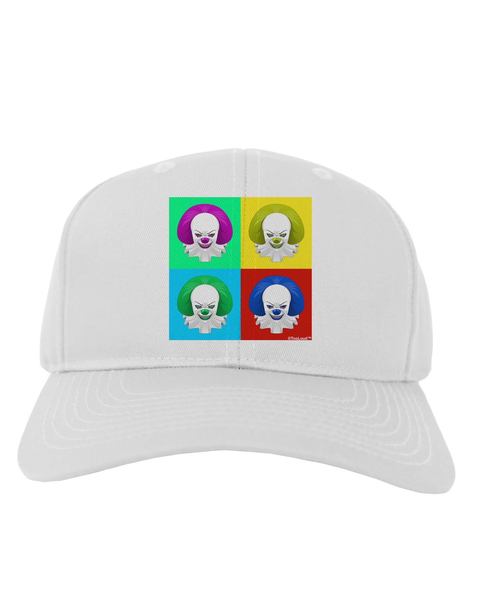 Clown Face Pop Art 2 Adult Baseball Cap Hat-Baseball Cap-TooLoud-White-One Size-Davson Sales