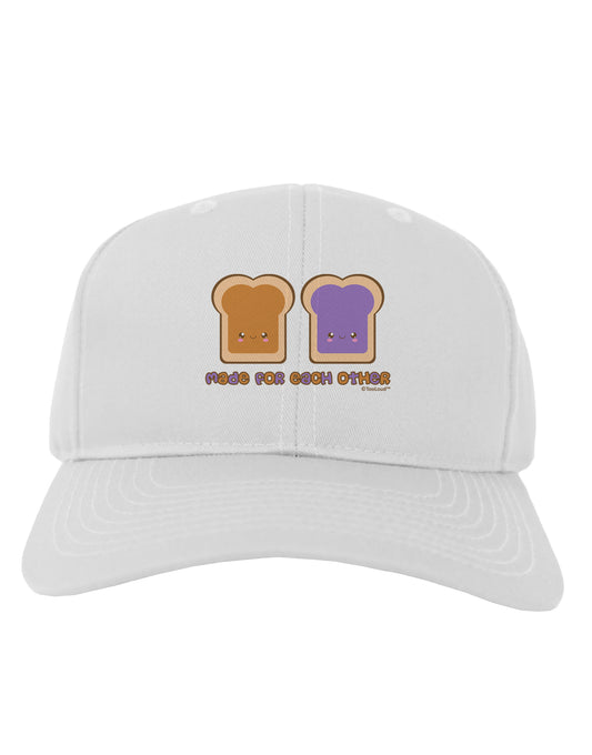 Cute PB and J Design - Made for Each Other Adult Baseball Cap Hat by TooLoud-Baseball Cap-TooLoud-White-One Size-Davson Sales