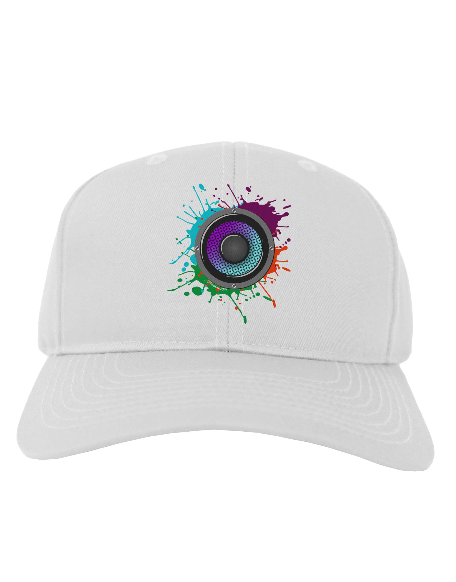 Paint Splatter Speaker Adult Baseball Cap Hat-Baseball Cap-TooLoud-White-One Size-Davson Sales