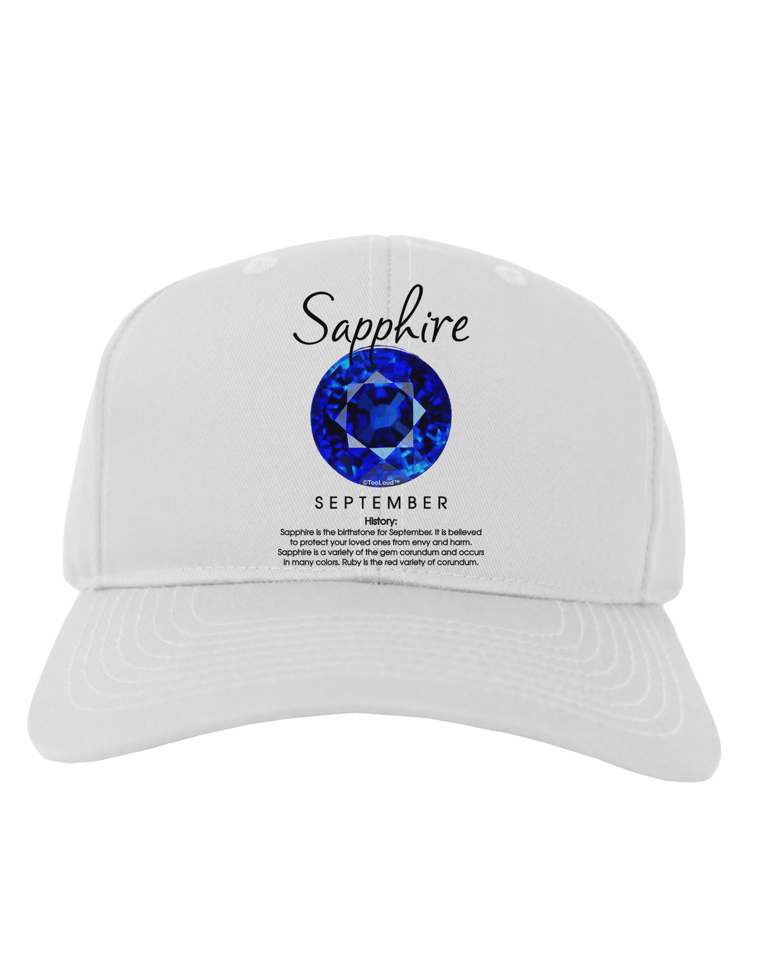 Birthstone Sapphire Adult Baseball Cap Hat-Baseball Cap-TooLoud-White-One Size-Davson Sales
