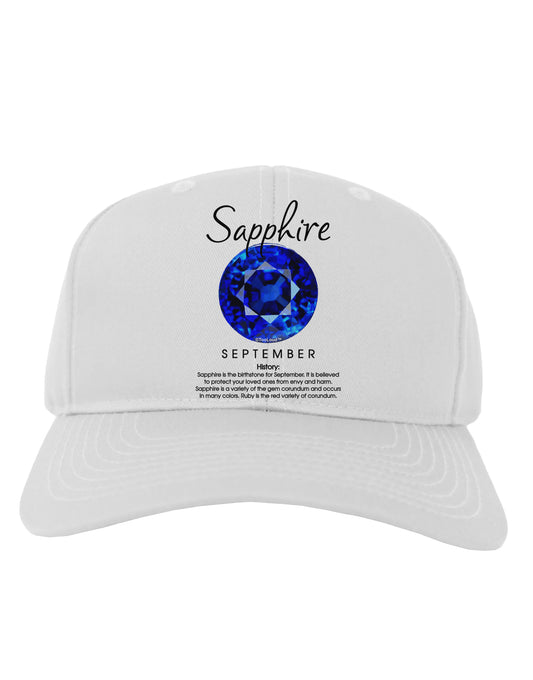 Birthstone Sapphire Adult Baseball Cap Hat-Baseball Cap-TooLoud-White-One Size-Davson Sales