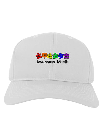 Autism Awareness Month - Colorful Puzzle Pieces Adult Baseball Cap Hat by TooLoud-Baseball Cap-TooLoud-White-One Size-Davson Sales