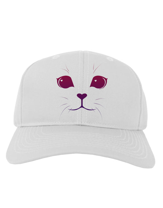 Heart Kitten Adult Baseball Cap Hat by-Baseball Cap-TooLoud-White-One Size-Davson Sales