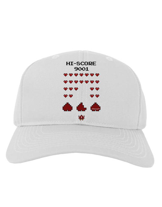 Pixel Heart Invaders Design Adult Baseball Cap Hat-Baseball Cap-TooLoud-White-One Size-Davson Sales