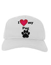 I Heart My Pug Adult Baseball Cap Hat by TooLoud-Baseball Cap-TooLoud-White-One Size-Davson Sales