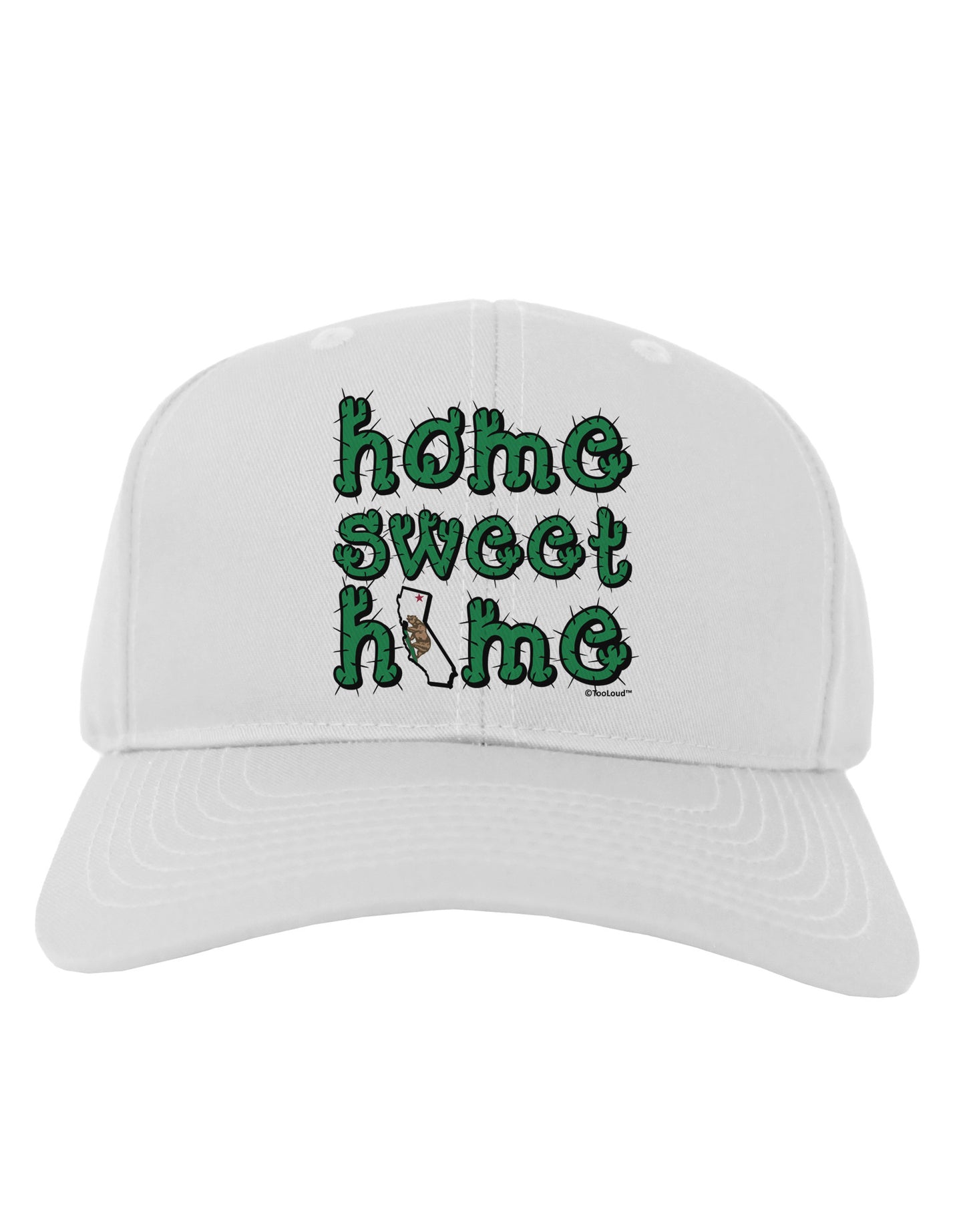 Home Sweet Home - California - Cactus and State Flag Adult Baseball Cap Hat by TooLoud-Baseball Cap-TooLoud-White-One Size-Davson Sales