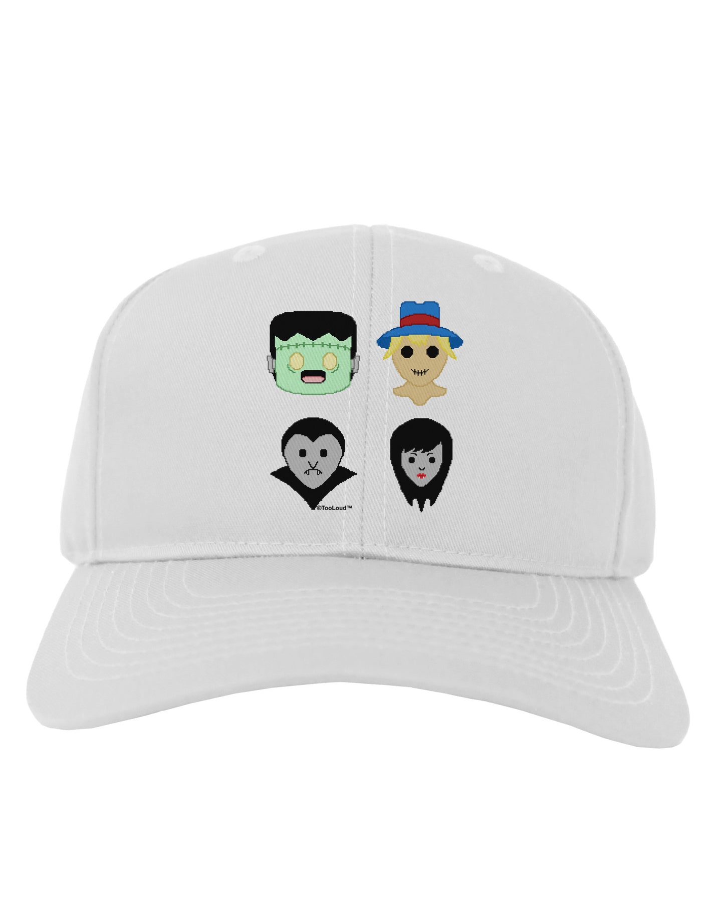 Cute Pixel Monsters Adult Baseball Cap Hat-Baseball Cap-TooLoud-White-One Size-Davson Sales