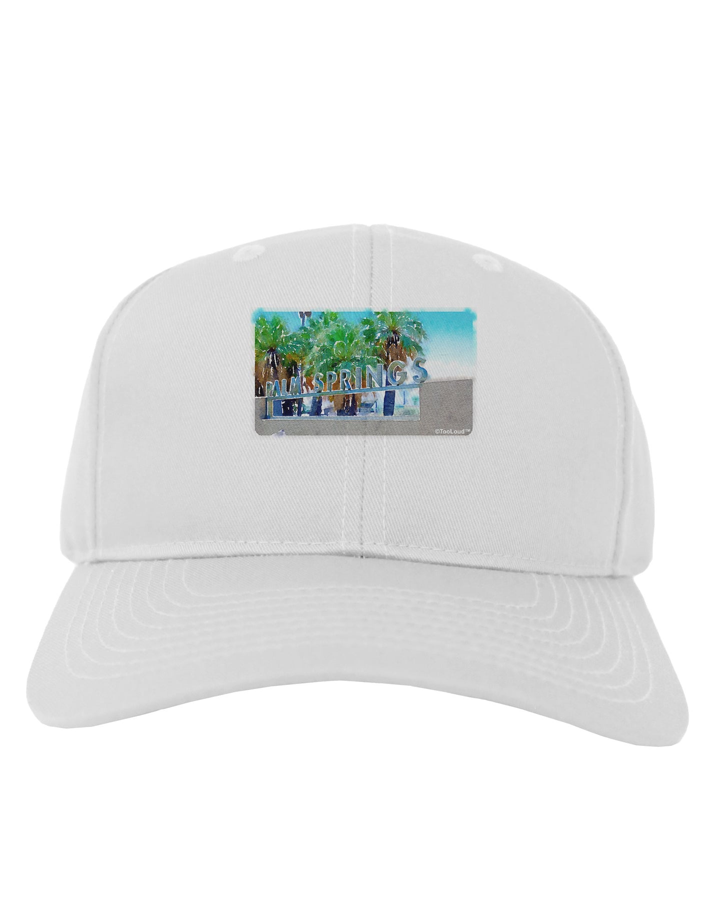 Palm Springs Watercolor Adult Baseball Cap Hat-Baseball Cap-TooLoud-White-One Size-Davson Sales