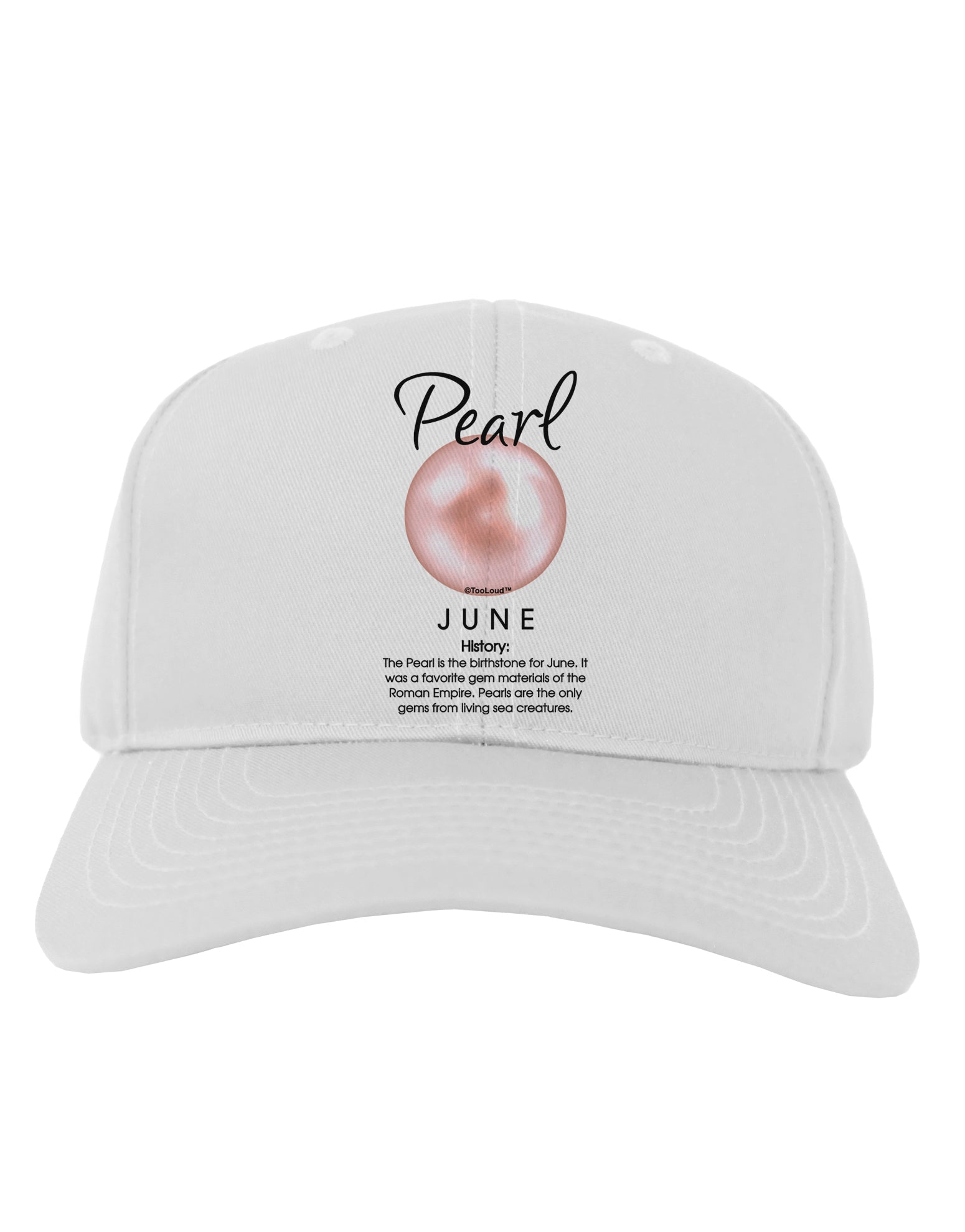 Birthstone Pearl Adult Baseball Cap Hat-Baseball Cap-TooLoud-White-One Size-Davson Sales