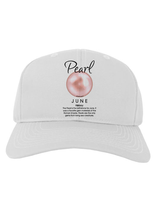Birthstone Pearl Adult Baseball Cap Hat-Baseball Cap-TooLoud-White-One Size-Davson Sales