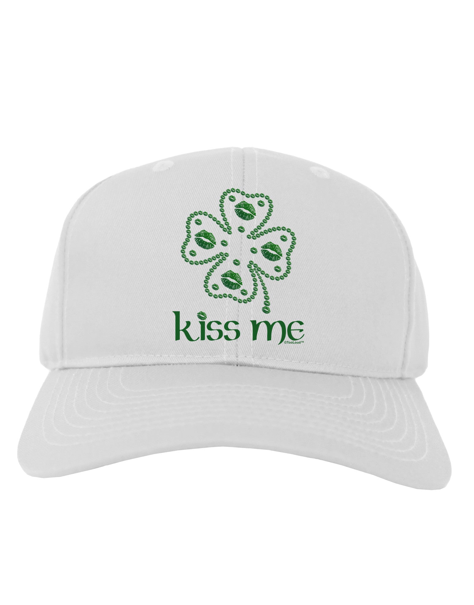 Kiss Me Clover Adult Baseball Cap Hat-Baseball Cap-TooLoud-White-One Size-Davson Sales