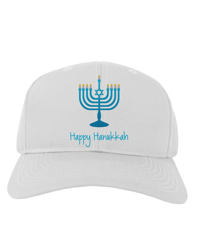 Happy Hanukkah Menorah Adult Baseball Cap Hat-Baseball Cap-TooLoud-White-One Size-Davson Sales