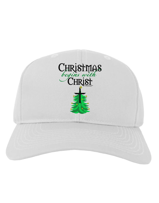Begins With Christ Adult Baseball Cap Hat-Baseball Cap-TooLoud-White-One Size-Davson Sales
