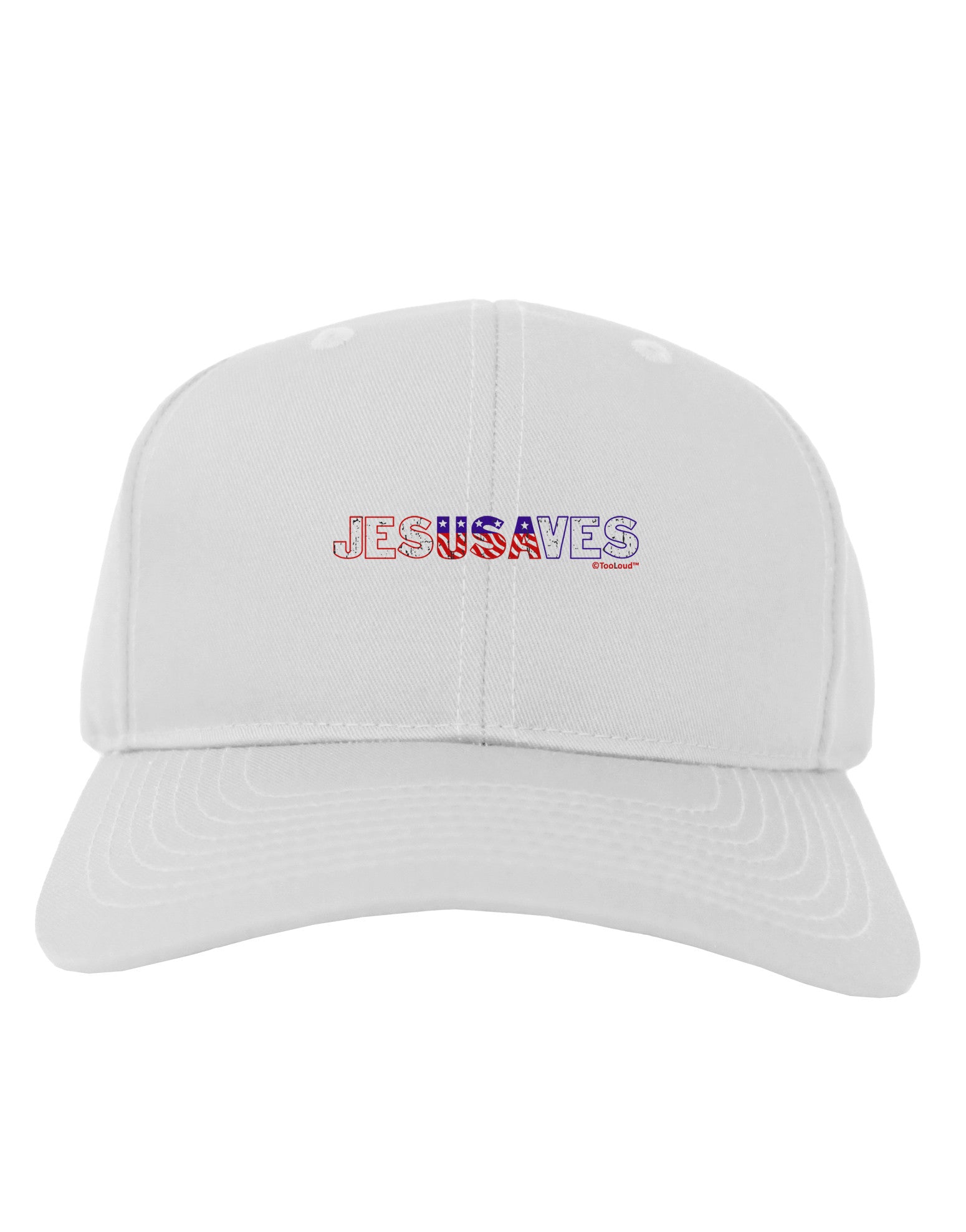 JesUSAves - Jesus Saves USA Design Adult Baseball Cap Hat by TooLoud-Baseball Cap-TooLoud-White-One Size-Davson Sales