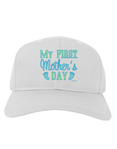 My First Mother's Day - Baby Feet - Blue Adult Baseball Cap Hat by TooLoud-Baseball Cap-TooLoud-White-One Size-Davson Sales