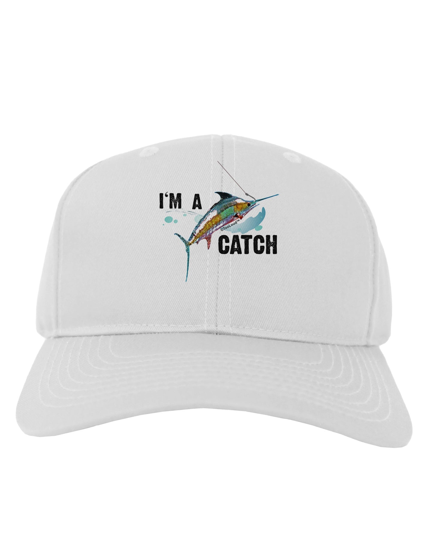 I'm A Catch Swordfish Adult Baseball Cap Hat-Baseball Cap-TooLoud-White-One Size-Davson Sales