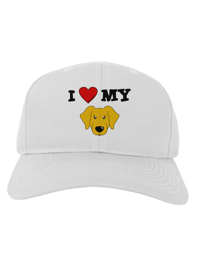 I Heart My - Cute Yellow Labrador Retriever Dog Adult Baseball Cap Hat by TooLoud-Baseball Cap-TooLoud-White-One Size-Davson Sales