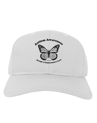 Autism Awareness - Puzzle Piece Butterfly 2 Adult Baseball Cap Hat-Baseball Cap-TooLoud-White-One Size-Davson Sales