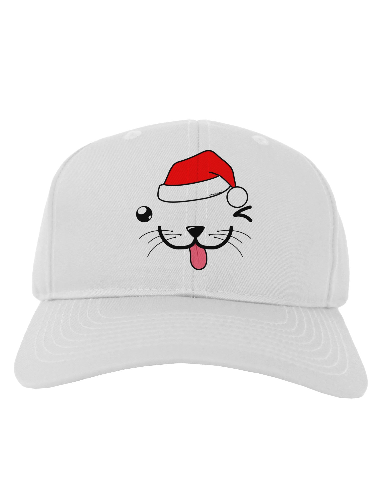 Kyu-T Face Puppino Santa Boy Dog Adult Baseball Cap Hat-Baseball Cap-TooLoud-White-One Size-Davson Sales