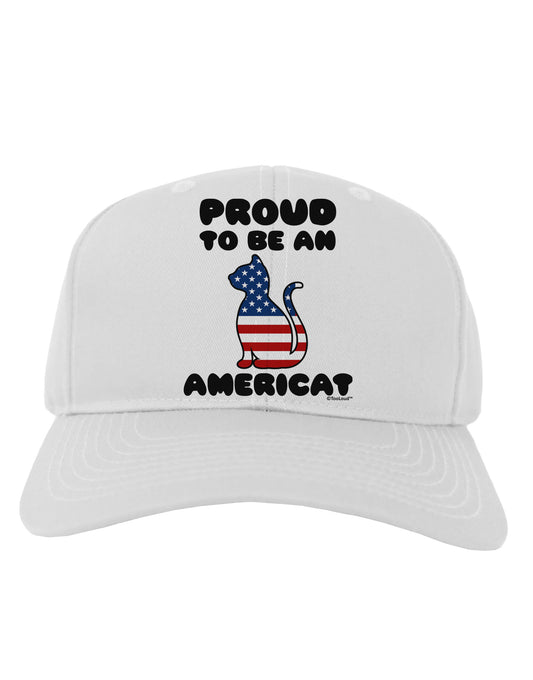 Proud to Be an Americat Adult Baseball Cap Hat by TooLoud-Baseball Cap-TooLoud-White-One Size-Davson Sales