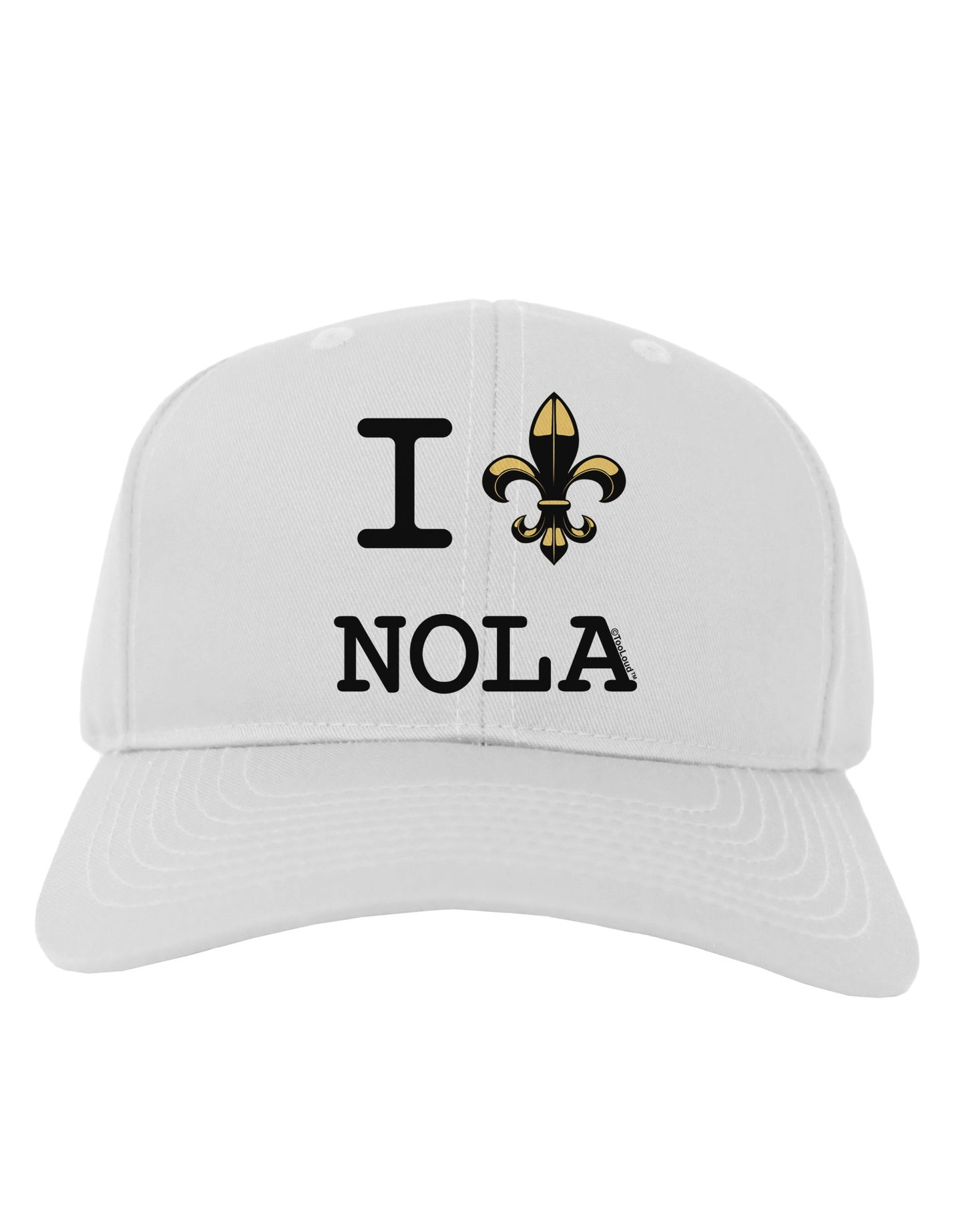 I Love NOLA Fleur de Lis Adult Baseball Cap Hat-Baseball Cap-TooLoud-White-One Size-Davson Sales