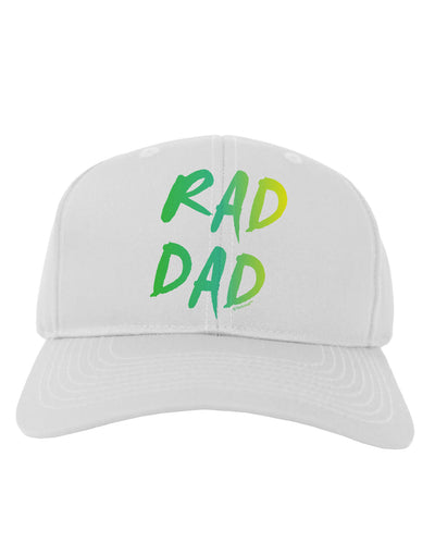 Rad Dad Design - 80s Neon Adult Baseball Cap Hat-Baseball Cap-TooLoud-White-One Size-Davson Sales