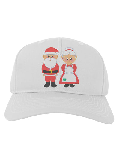 Cute Mr and Mrs Santa Claus Couple Christmas Adult Baseball Cap Hat-Baseball Cap-TooLoud-White-One Size-Davson Sales