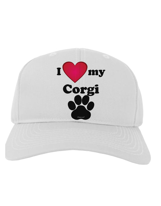 I Heart My Corgi Adult Baseball Cap Hat by TooLoud-Baseball Cap-TooLoud-White-One Size-Davson Sales