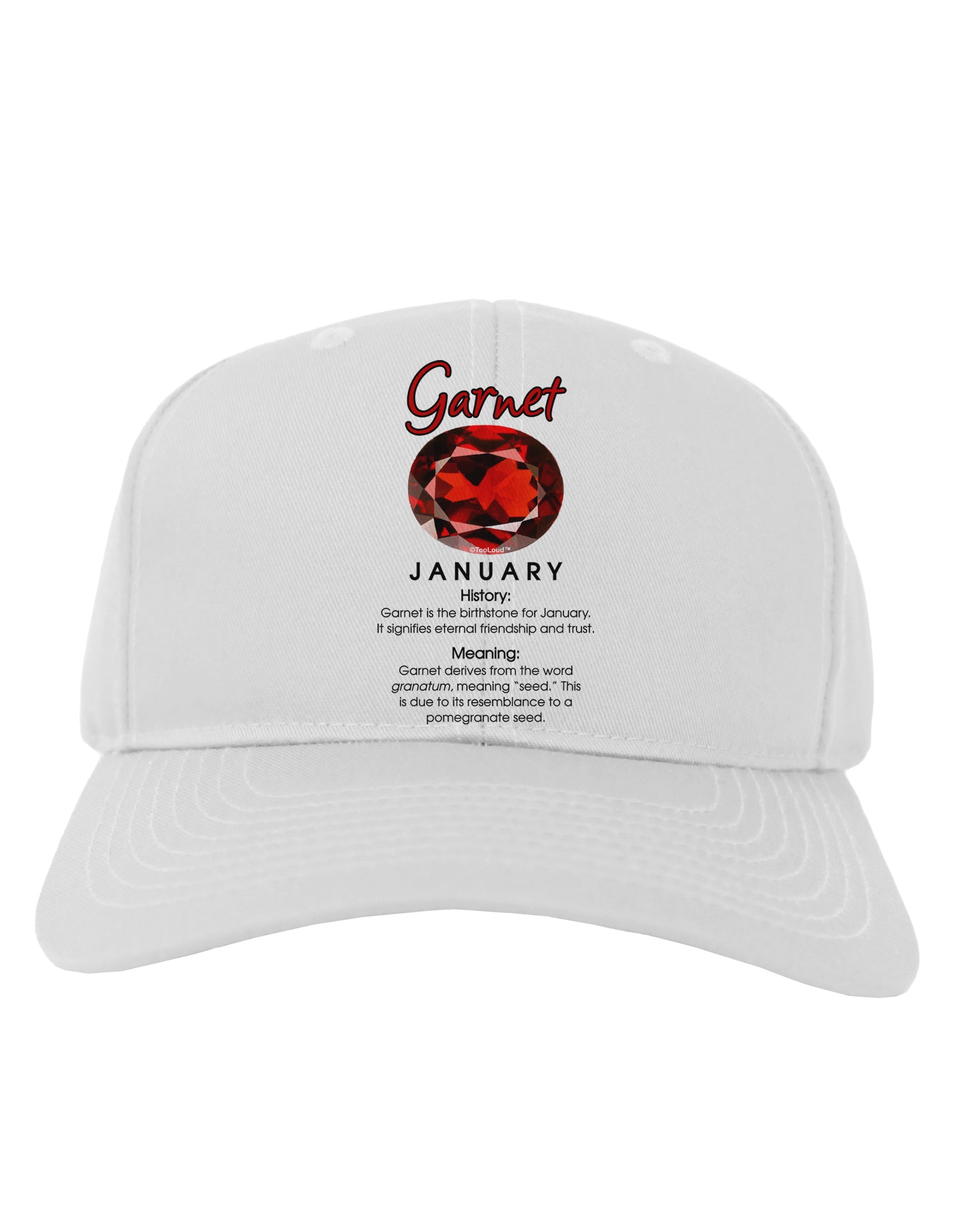 Birthstone Garnet Adult Baseball Cap Hat-Baseball Cap-TooLoud-White-One Size-Davson Sales