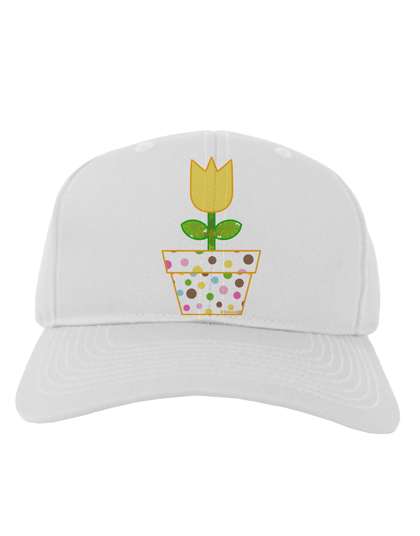 Easter Tulip Design - Yellow Adult Baseball Cap Hat by TooLoud-Baseball Cap-TooLoud-White-One Size-Davson Sales