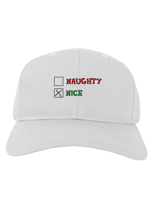 Naughty or Nice Christmas - Nice Adult Baseball Cap Hat-Baseball Cap-TooLoud-White-One Size-Davson Sales