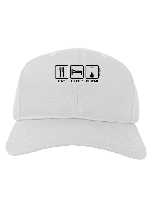 Eat Sleep Guitar Design Adult Baseball Cap Hat by TooLoud-Baseball Cap-TooLoud-White-One Size-Davson Sales