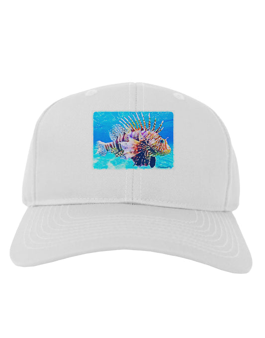 Lionfish in Watercolor Adult Baseball Cap Hat by-Baseball Cap-TooLoud-White-One Size-Davson Sales