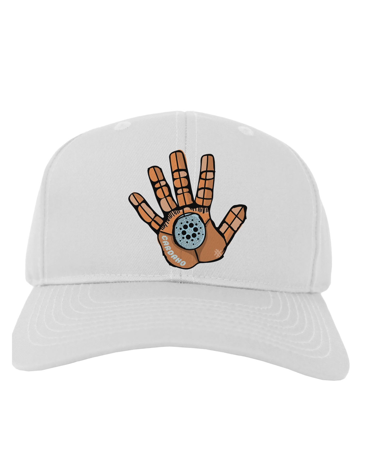 Cardano Hero Hand Adult Baseball Cap Hat-Baseball Cap-TooLoud-White-One-Size-Fits-Most-Davson Sales