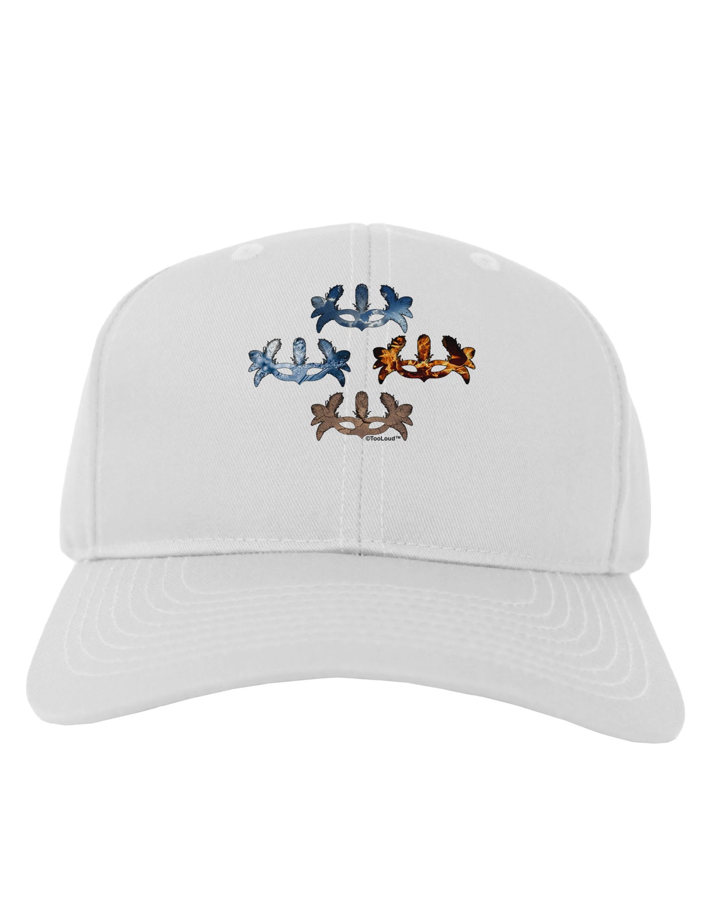 Four Elemental Masquerade Masks Adult Baseball Cap Hat by TooLoud-Baseball Cap-TooLoud-White-One Size-Davson Sales