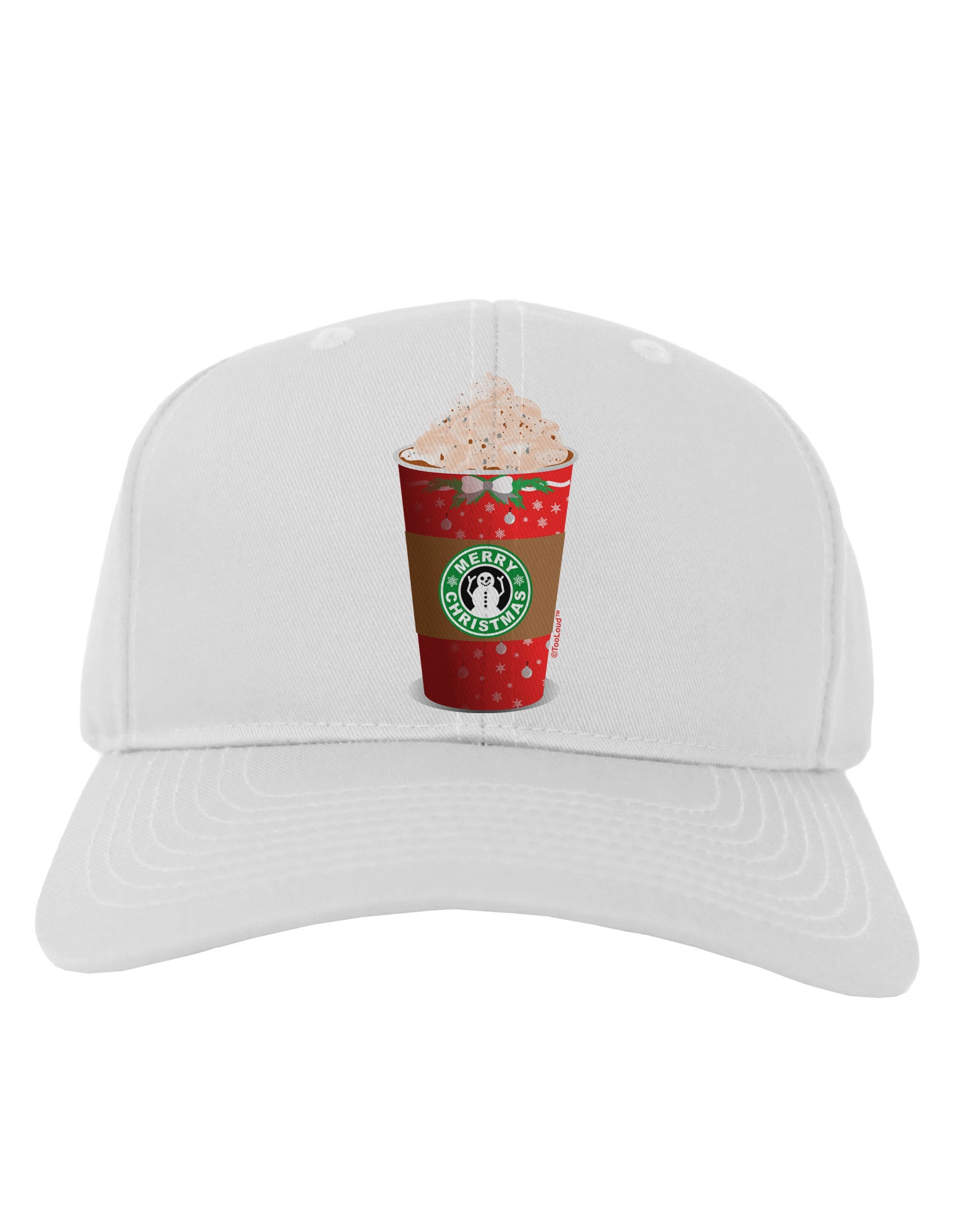 Merry Christmas Latte Cup Adult Baseball Cap Hat-Baseball Cap-TooLoud-White-One Size-Davson Sales