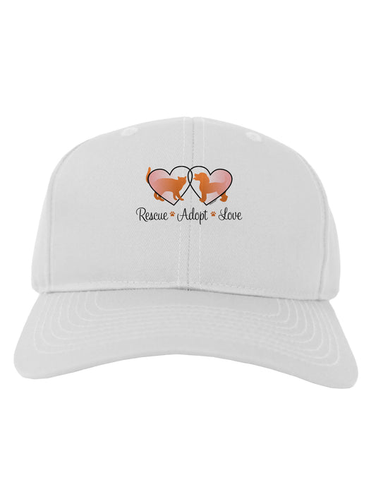 Rescue Adopt Love Adult Baseball Cap Hat-Baseball Cap-TooLoud-White-One Size-Davson Sales