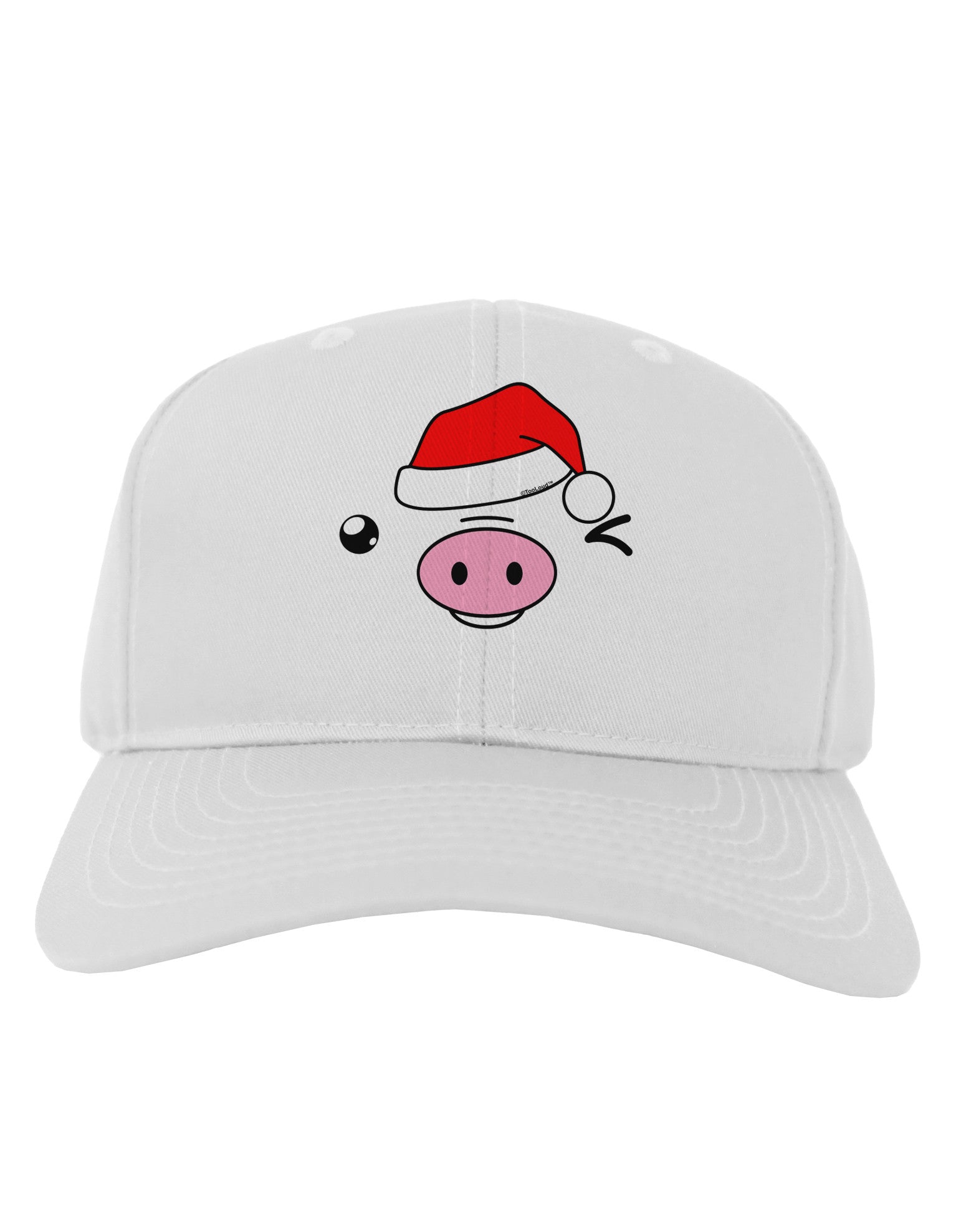 Kyu-T Face Oinkz Santa Hat Boy Pig Adult Baseball Cap Hat-Baseball Cap-TooLoud-White-One Size-Davson Sales