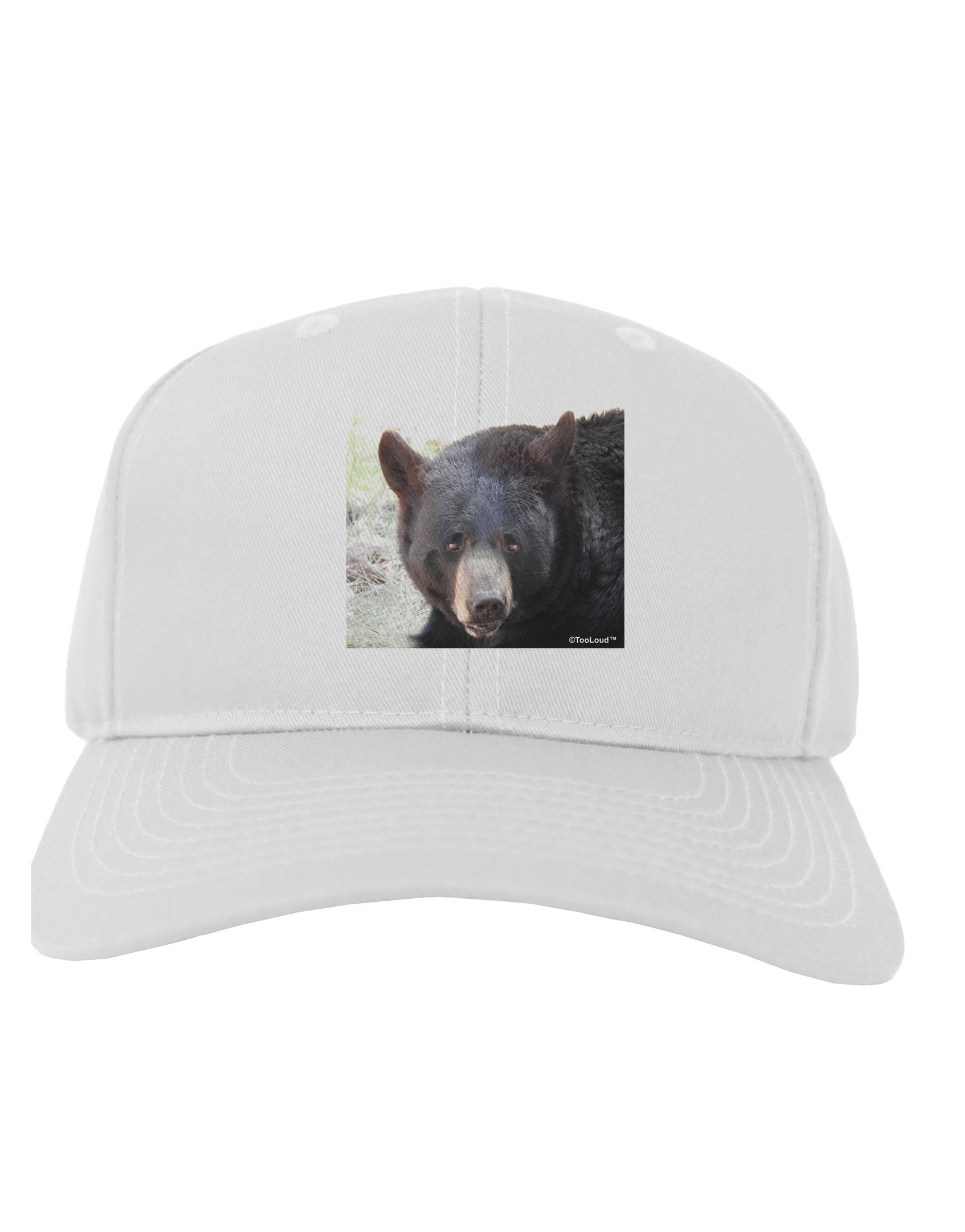 Staring Black Bear Adult Baseball Cap Hat-Baseball Cap-TooLoud-White-One Size-Davson Sales