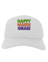 Happy Mardi Gras Text Adult Baseball Cap Hat by TooLoud-Baseball Cap-TooLoud-White-One Size-Davson Sales