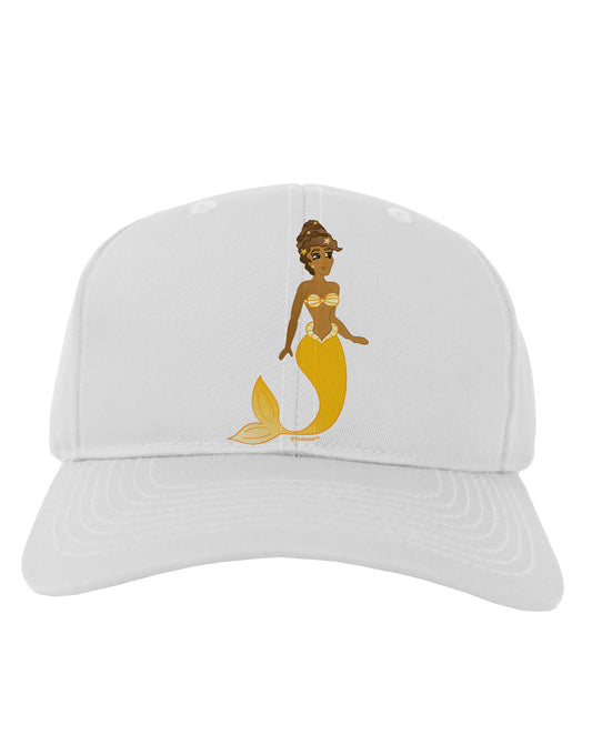 Mermaid Design - Yellow Adult Baseball Cap Hat-Baseball Cap-TooLoud-White-One Size-Davson Sales
