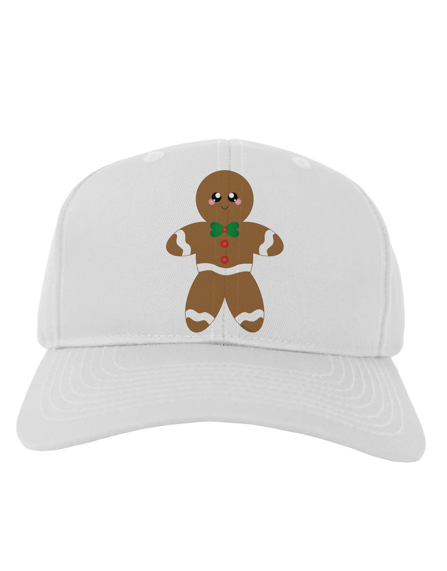 Cute Gingerbread Man Christmas Adult Baseball Cap Hat-Baseball Cap-TooLoud-White-One Size-Davson Sales