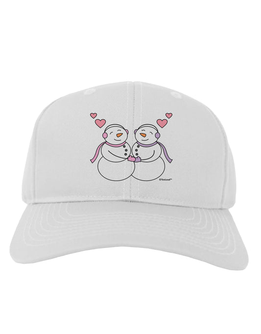 Cute Snowwoman Couple Adult Baseball Cap Hat by TooLoud-Baseball Cap-TooLoud-White-One Size-Davson Sales