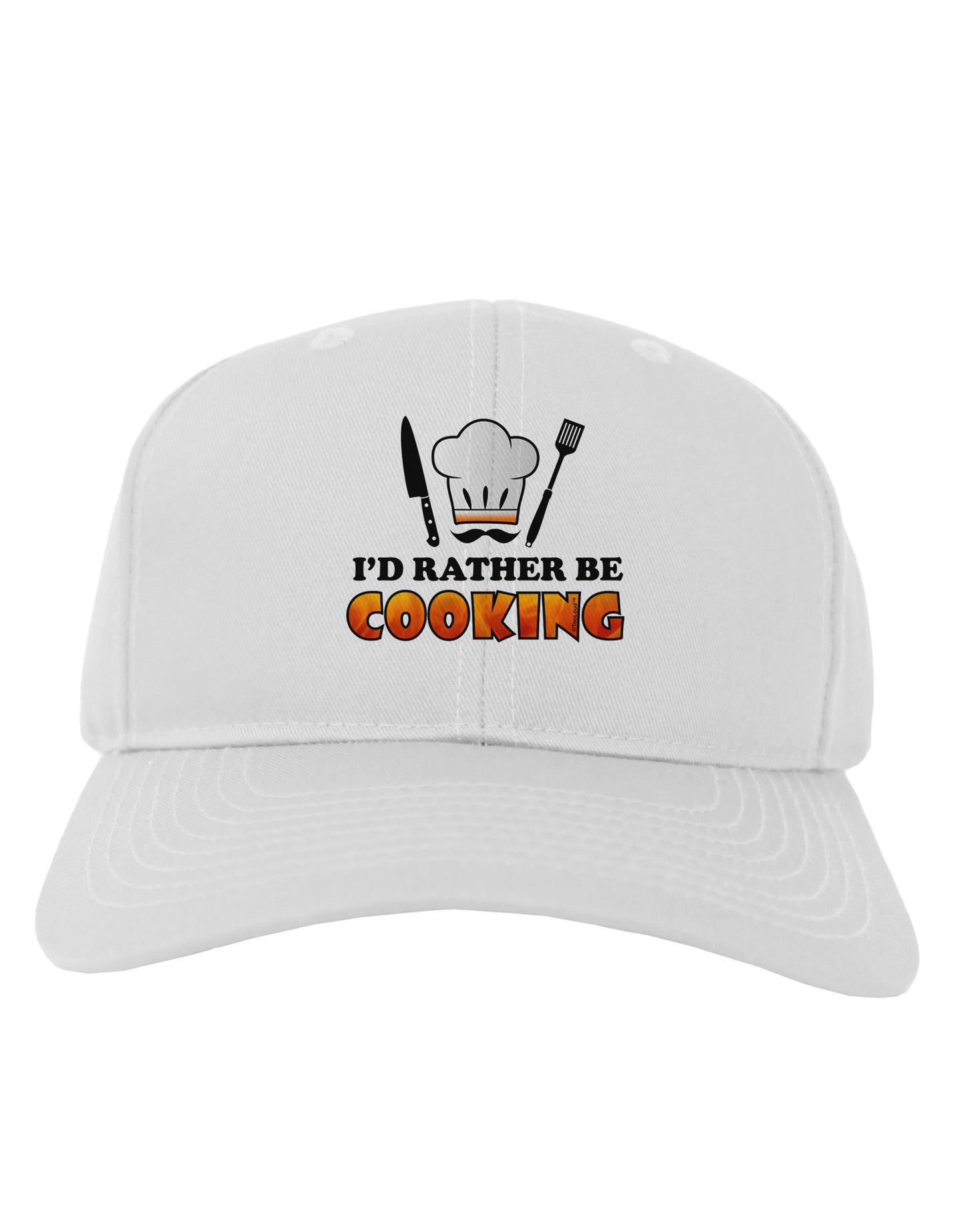 I'd Rather Be Cooking Adult Baseball Cap Hat-Baseball Cap-TooLoud-White-One Size-Davson Sales
